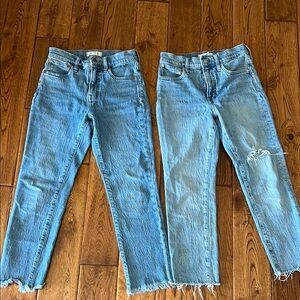 Madewell Blue Denim Jeans with Raw Hem